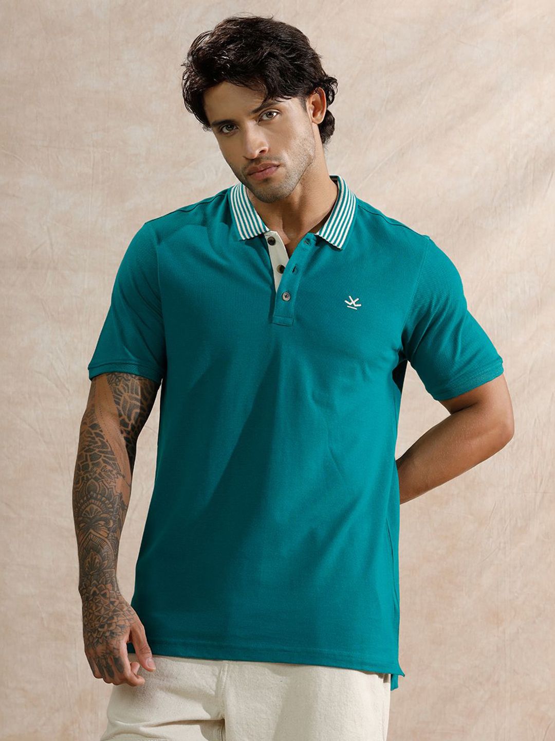 WROGN Polo Collar Slim Fit Cotton T-shirt
