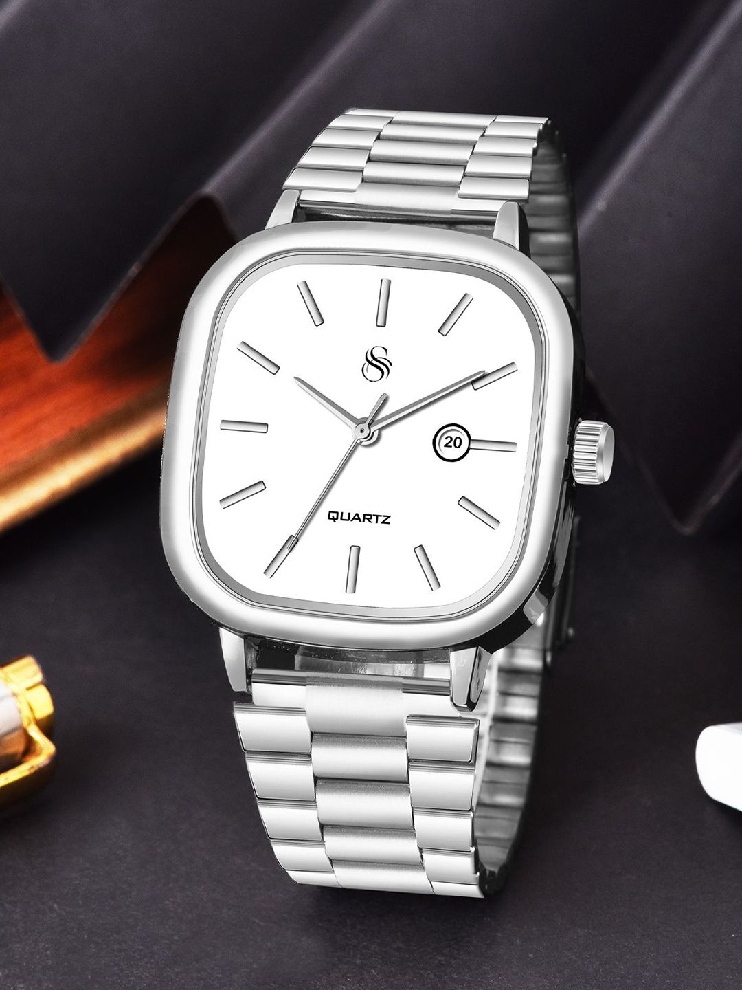 Shocknshop Unisex Stainless Steel Straps Analogue Multi Function Watch WCH148White