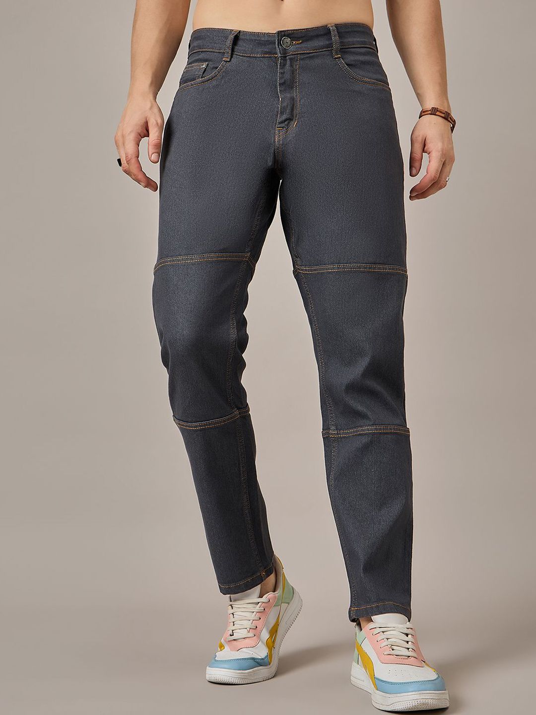 STUDIO NEXX Men Straight Fit Mid-Rise Stretchable Jeans
