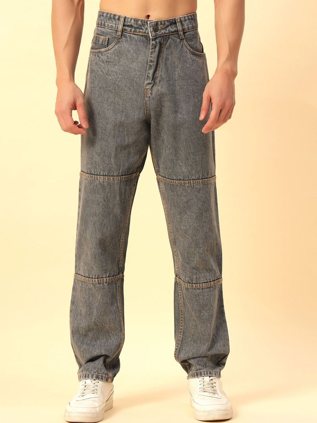 STUDIO NEXX Men Straight Fit Mid-Rise Light Fade Jeans