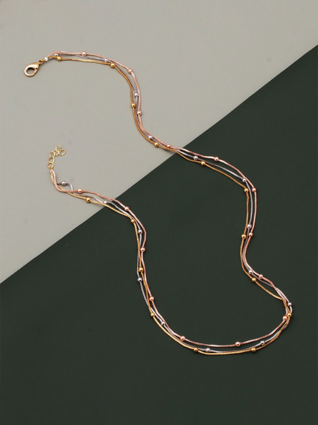 BELWICK Unisex Brass-Plated Artificial Beaded Minimal Chain