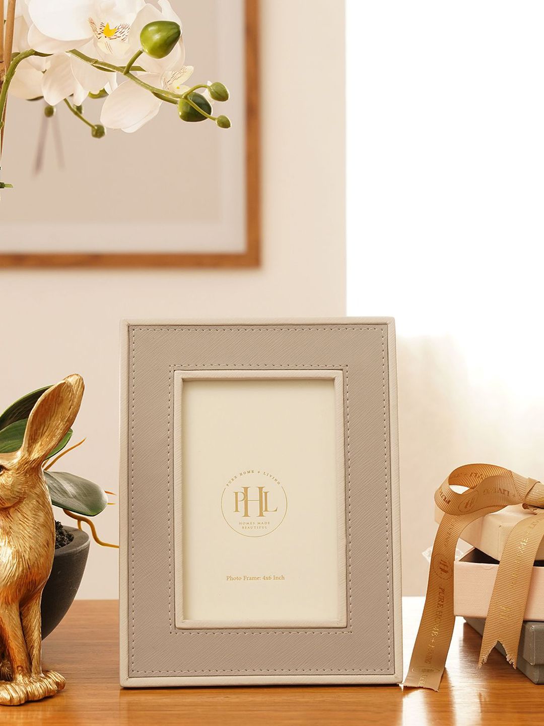 Pure Home and Living Pure Home and Living Beige & Grey MDF Table Photo Frame