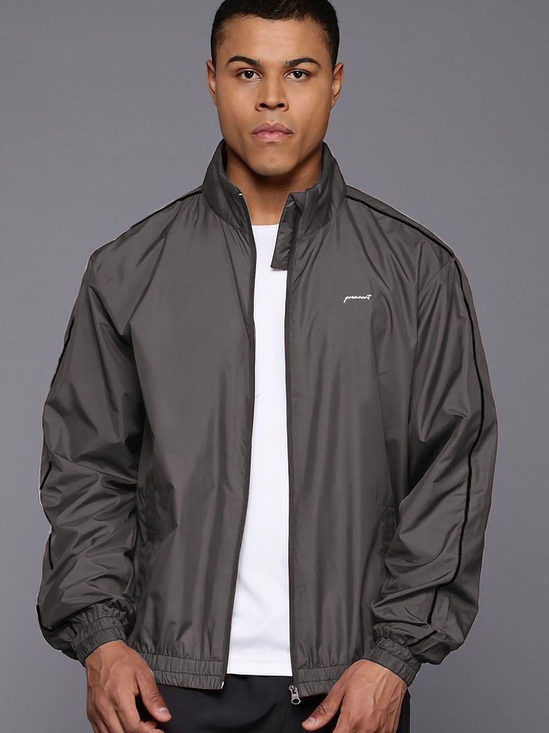 MOUNTAIN COLOURS Men Solid Mock Collar Windcheater and Water Resistant Sporty Jacket