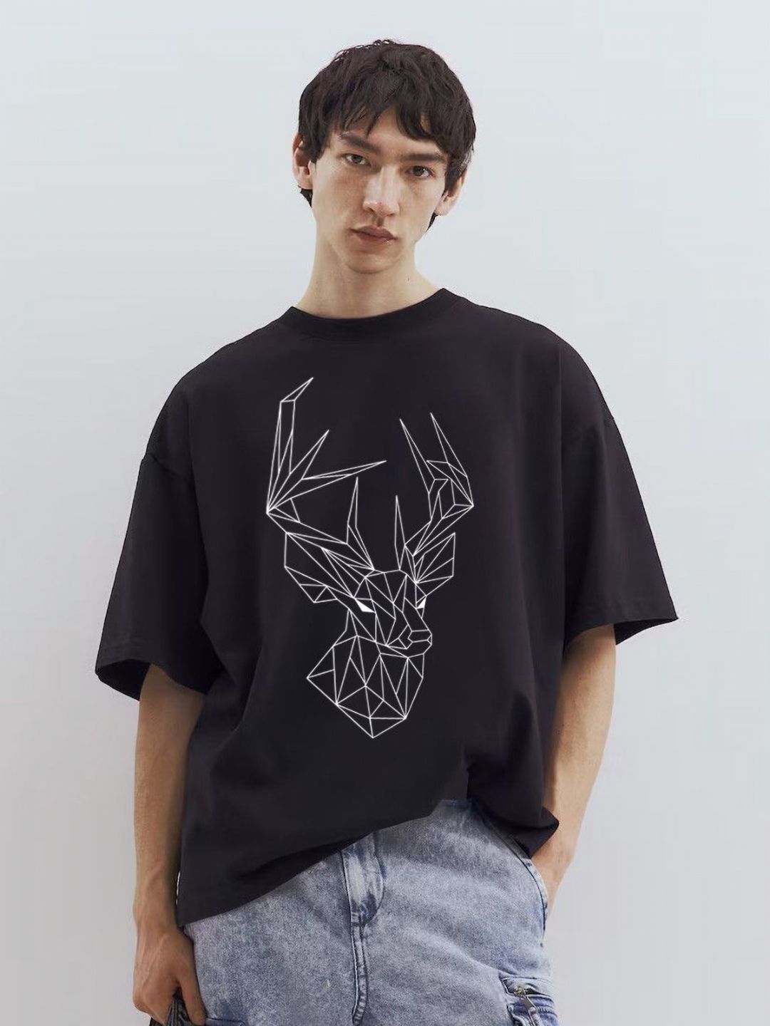 TOGS & TERRE Graphic Printed Round Neck Cotton Classic Oversized Loose Fit T-shirt
