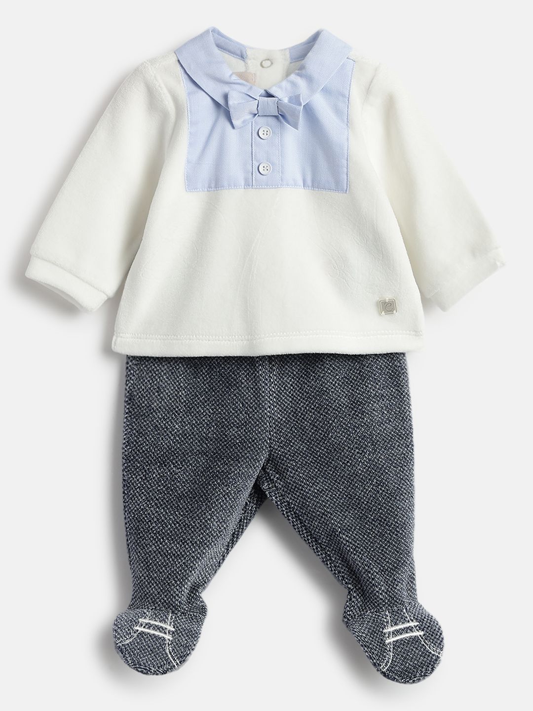 Chicco Boys Colourblocked Peter Pan Collar Sweatshirt With Leggings