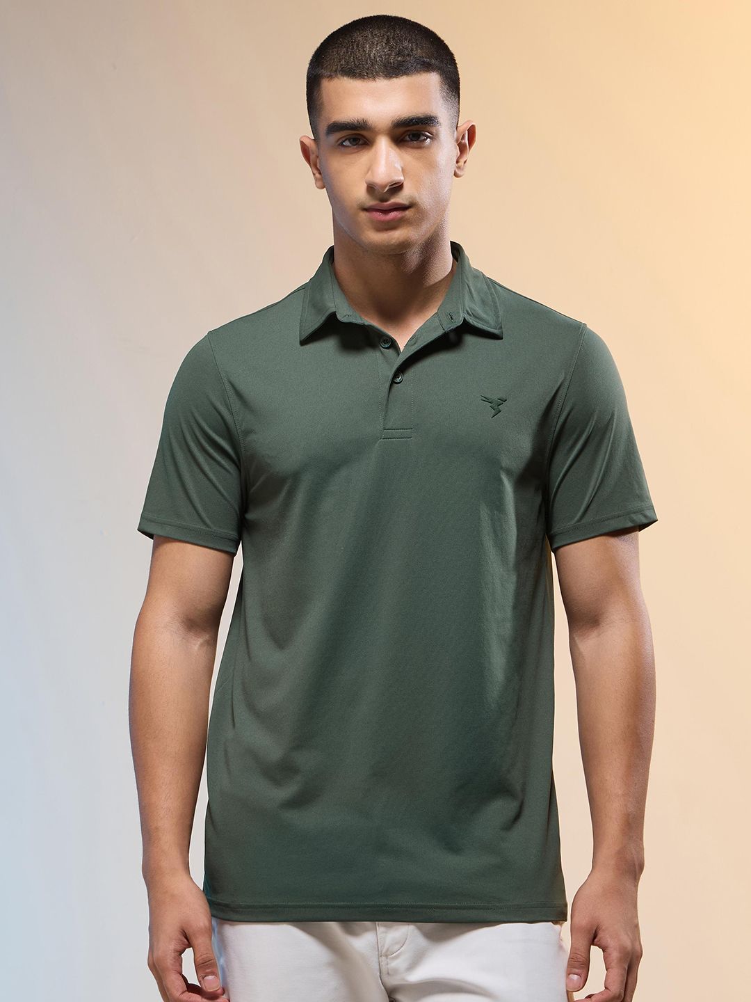 Technosport SS25 Polo Collar Antimicrobial Slim Fit Sports T-Shirt