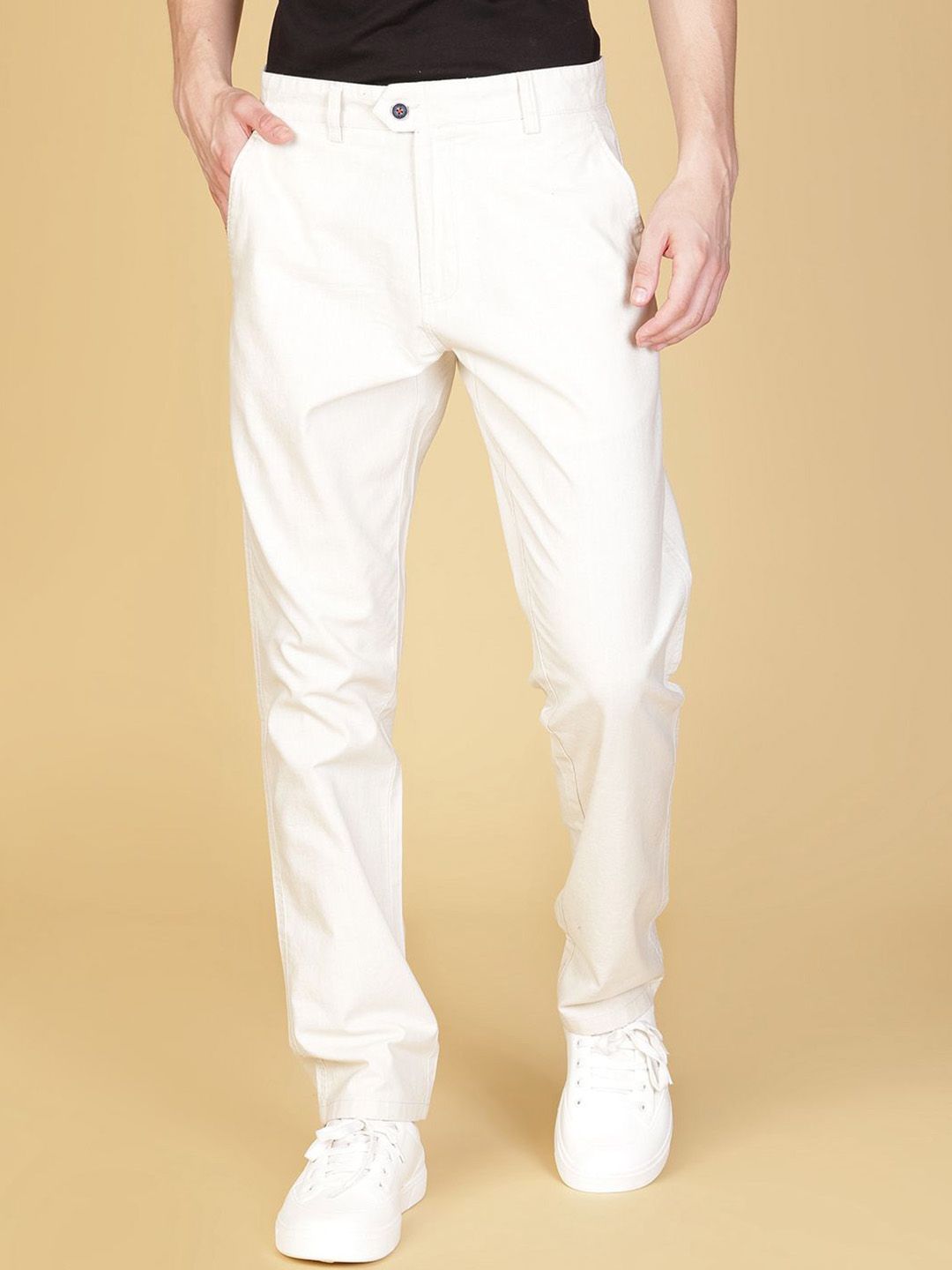 V-Mart Men Cotton Mid-Rise Trousers