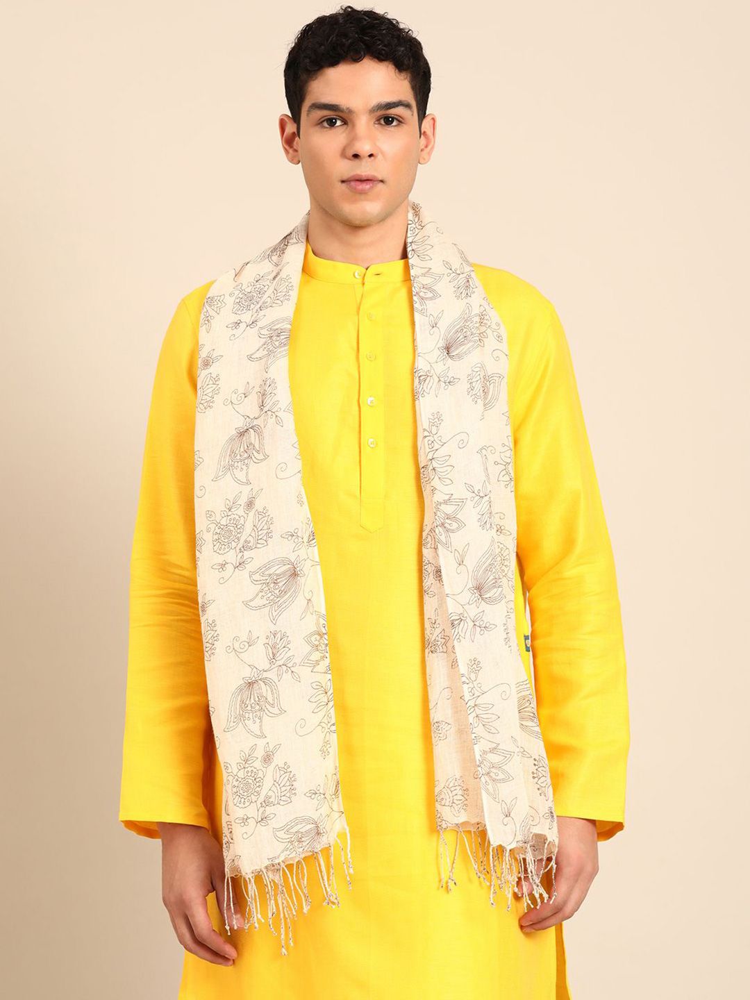 Linen Club Unisex Floral Pure Line Printed Stole