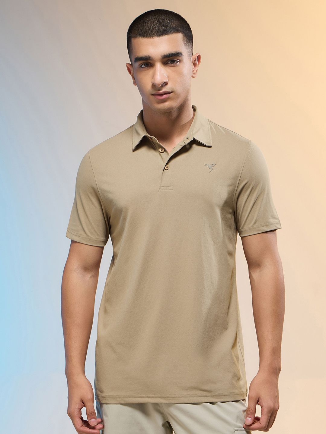 Technosport SS25 Polo Collar Antimicrobial Slim Fit Sports T-Shirt