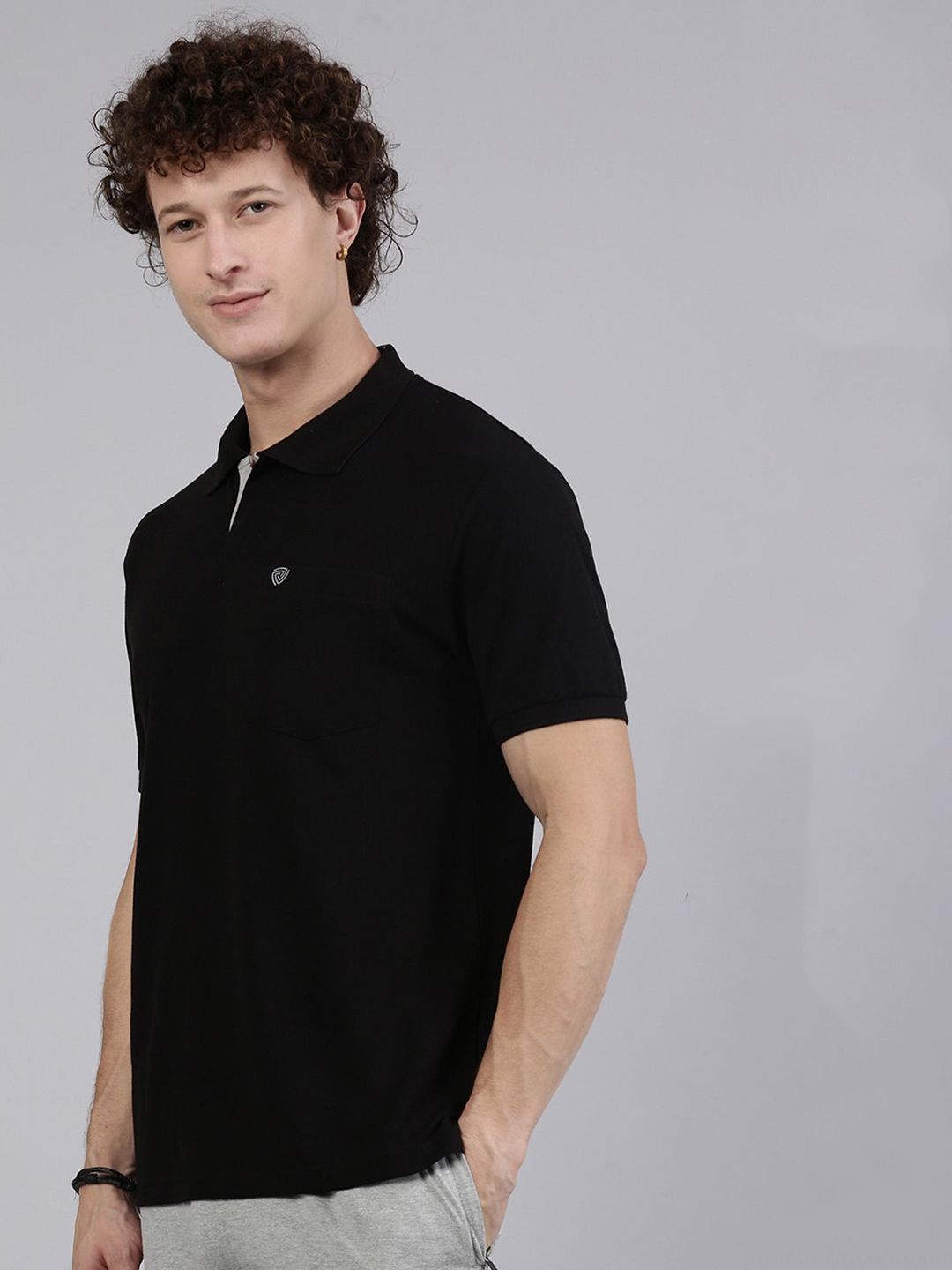 Lux Cozi Men Solid Polo Collar Cotton T-shirt
