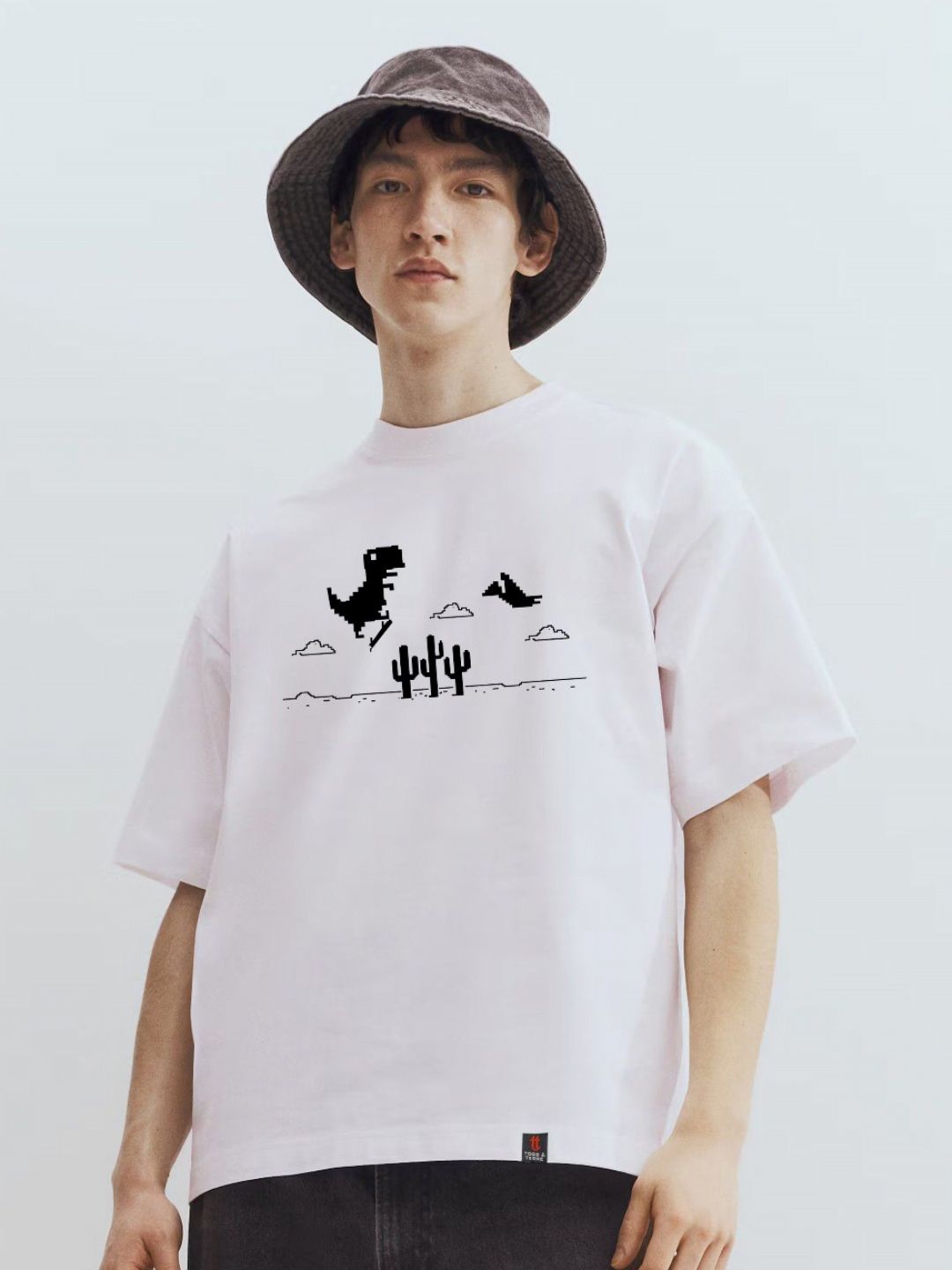 TOGS & TERRE Graphic Printed Round Neck Cotton Classic Oversized Loose Fit T-shirt