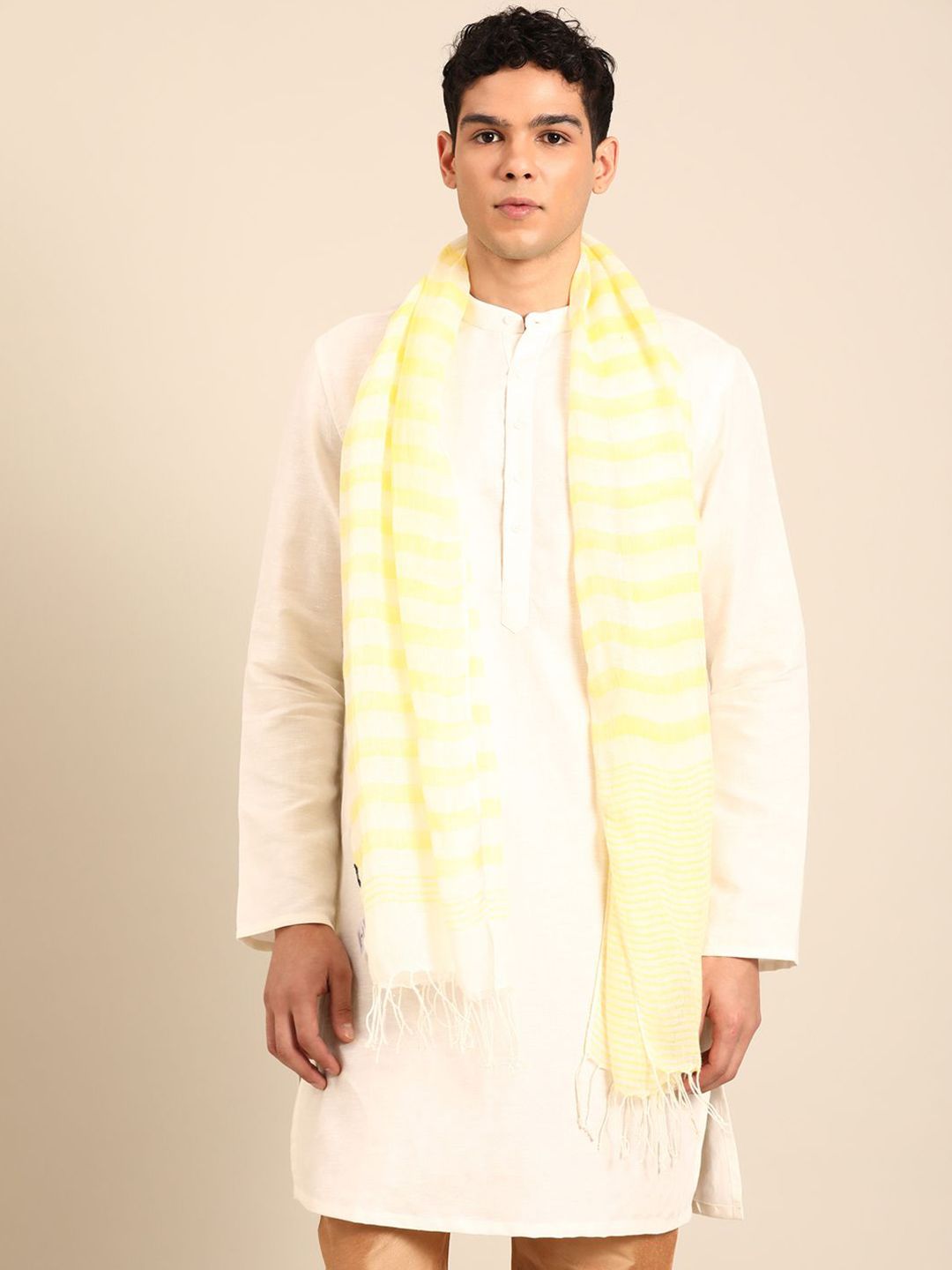 Linen Club Unisex Striped Pure Linen Stole
