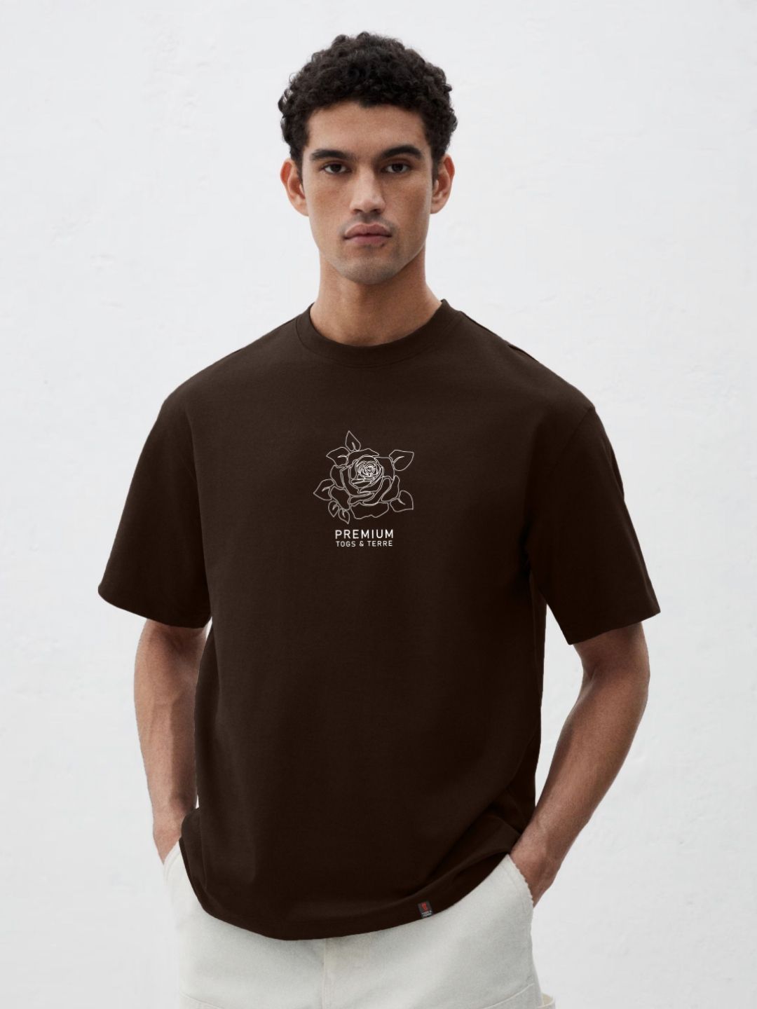 TOGS & TERRE Typography Printed Oversized Organic Cotton T-shirt