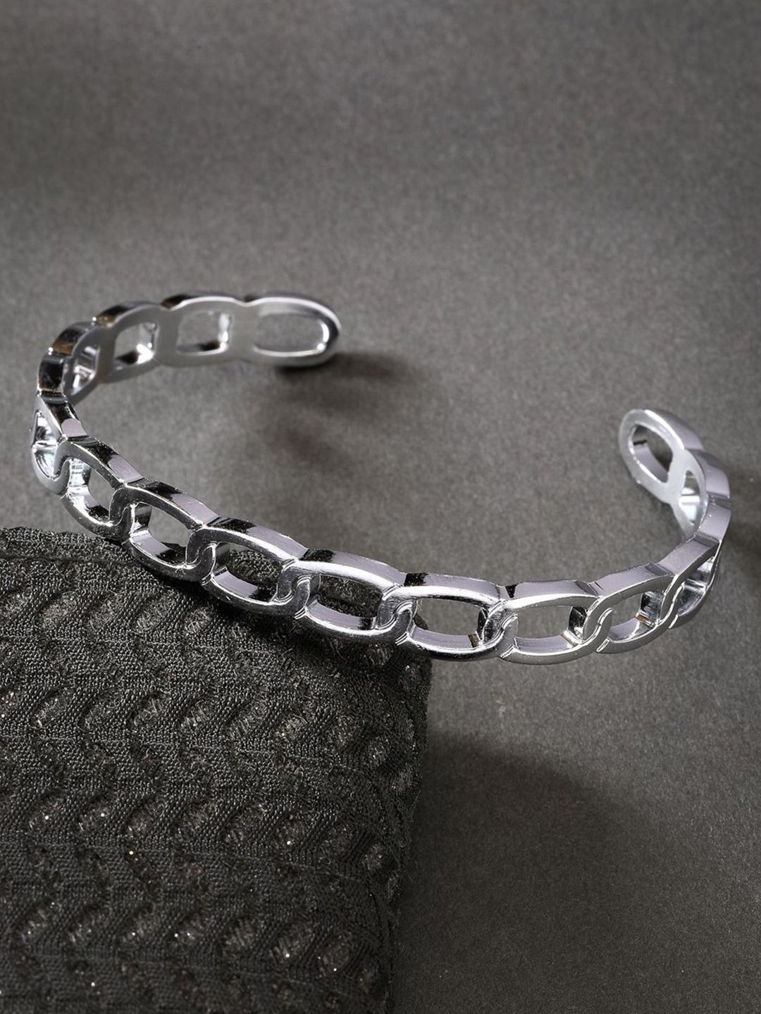 Anouk Anouk Men Silver-Plated Cuff Bracelet