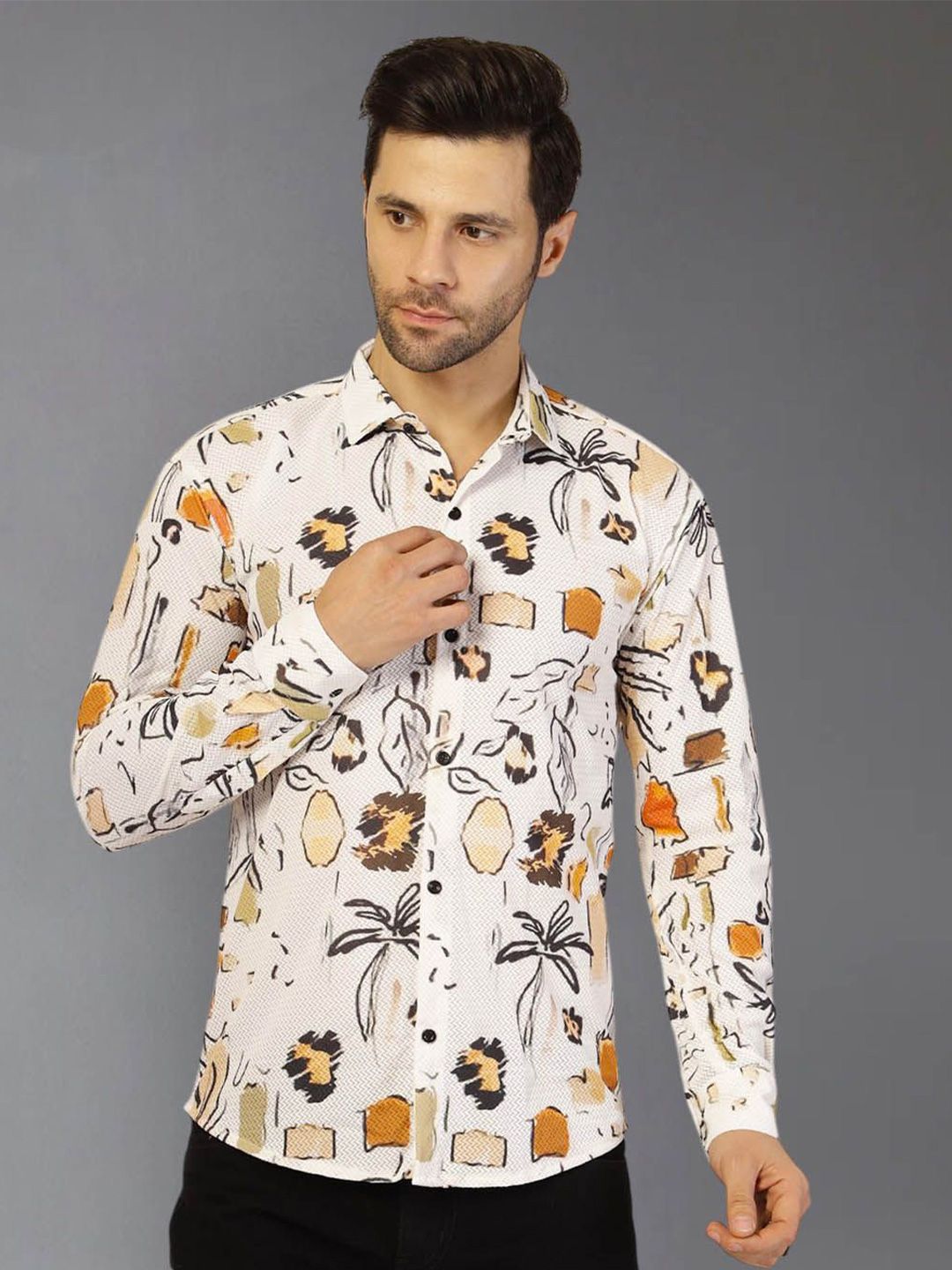 Metronaut Conversational Printed Spread Collar Regular Fit Shirt