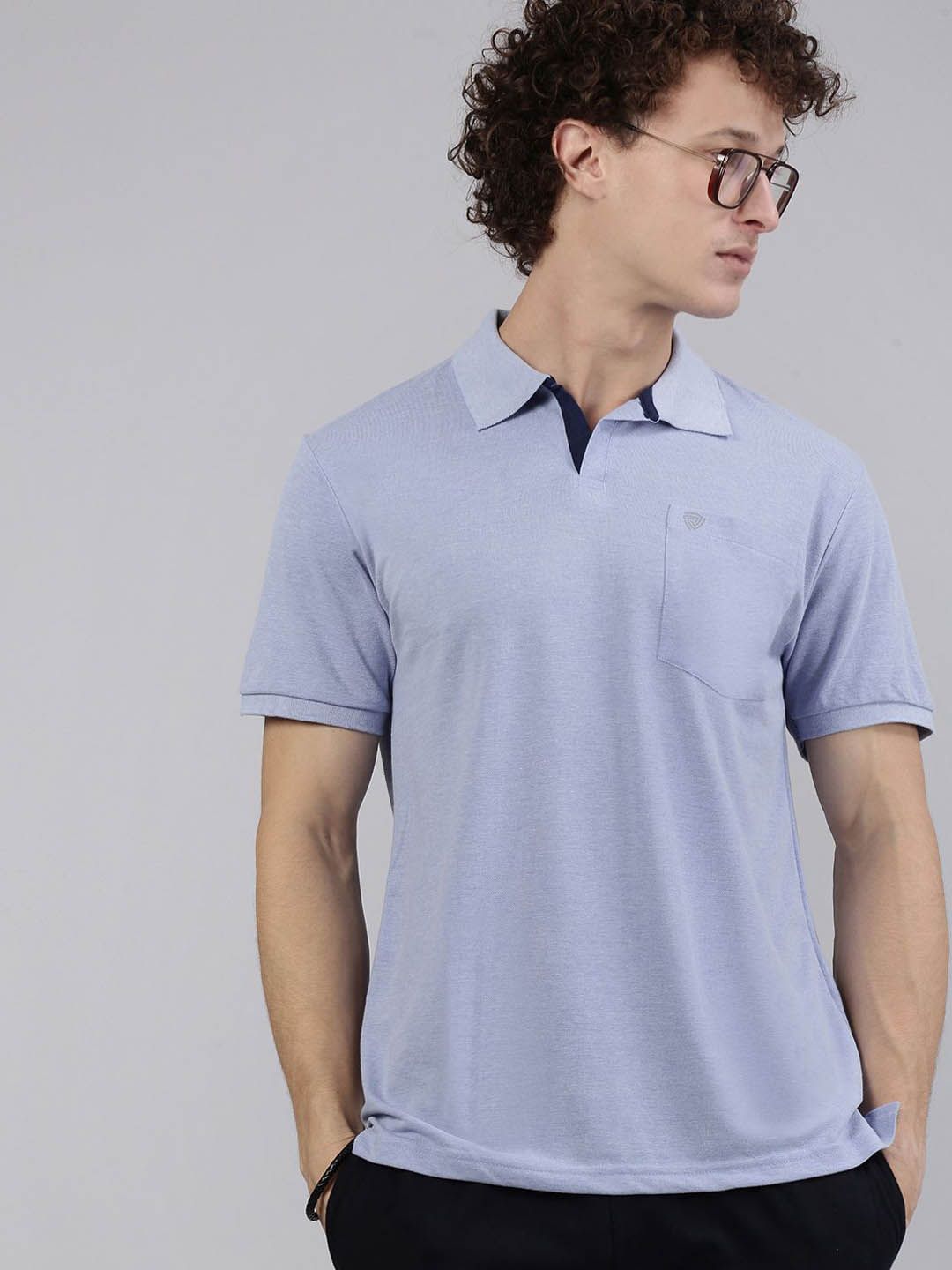 Lux Cozi Men Solid Polo Collar Cotton T-shirt