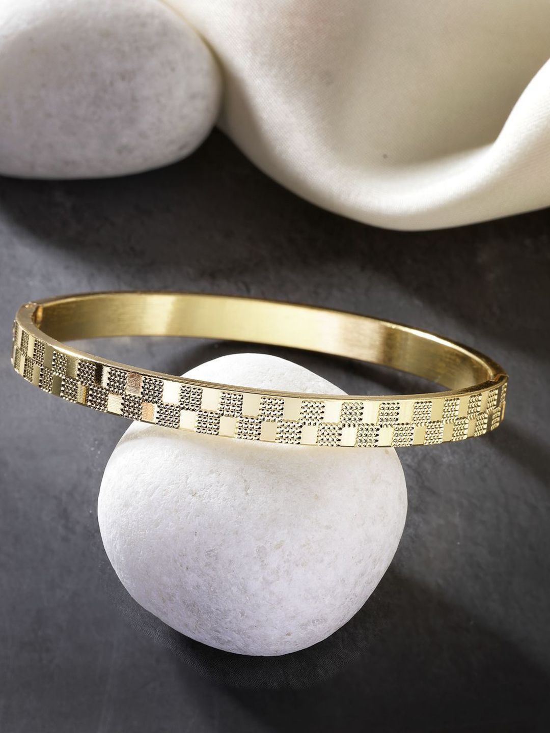 Anouk Anouk Men Gold-Plated Stainless Steel Kada Bracelet