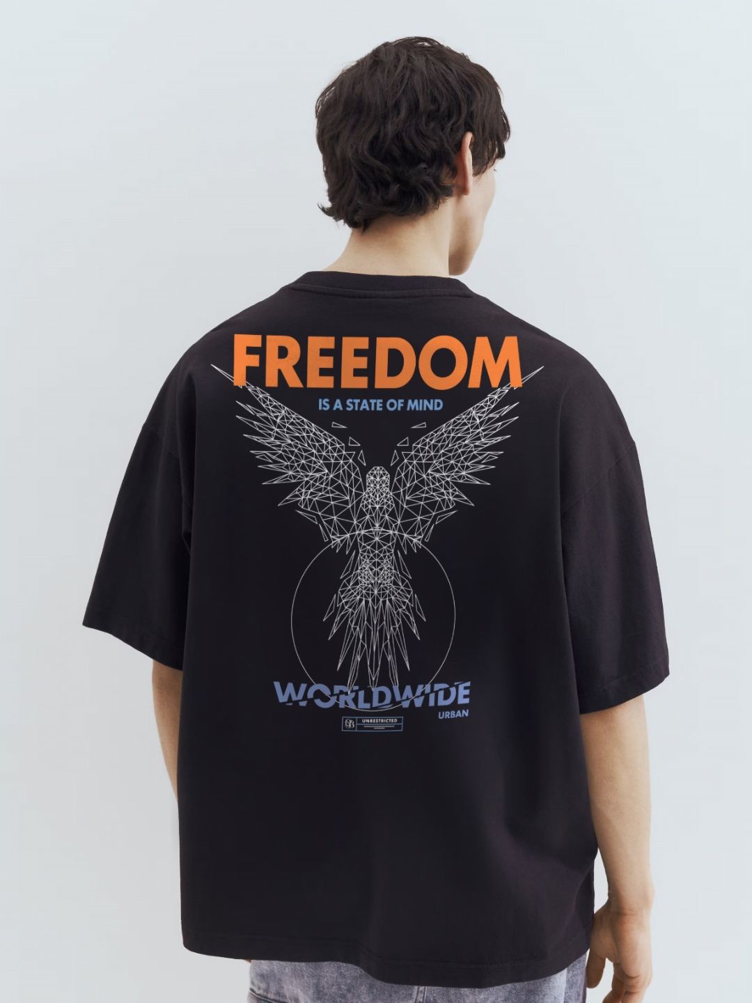 TOGS & TERRE Classic Typography Printed Oversized Organic Cotton T-shirt