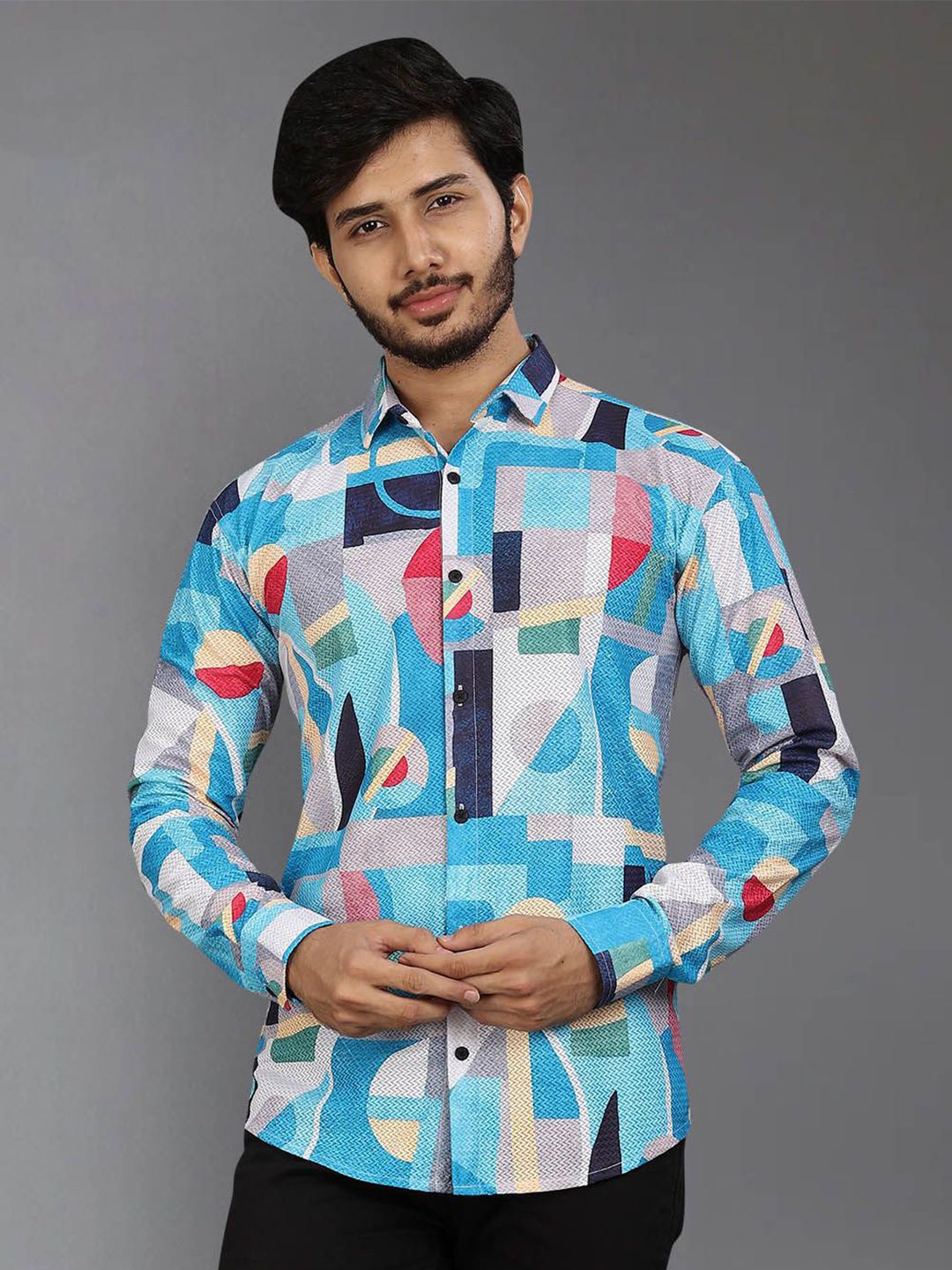 Metronaut Printed Spread Collar Shirt