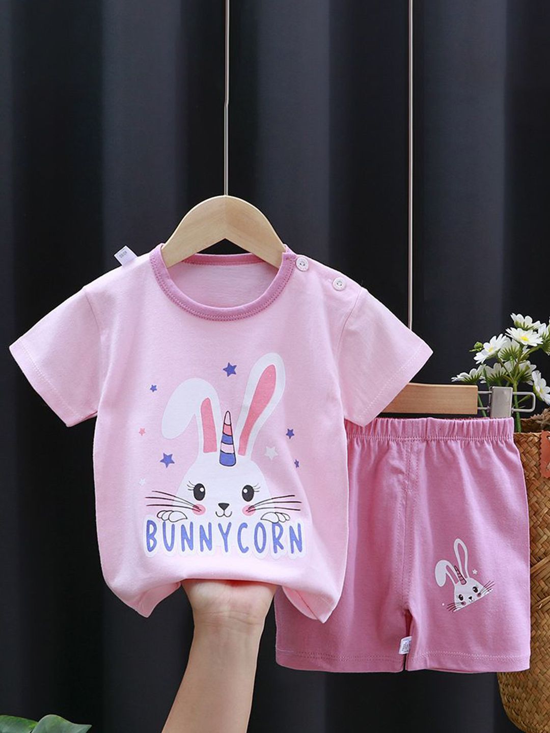 StyleCast x Revolte Girls Printed Pure Cotton T-shirt With Shorts