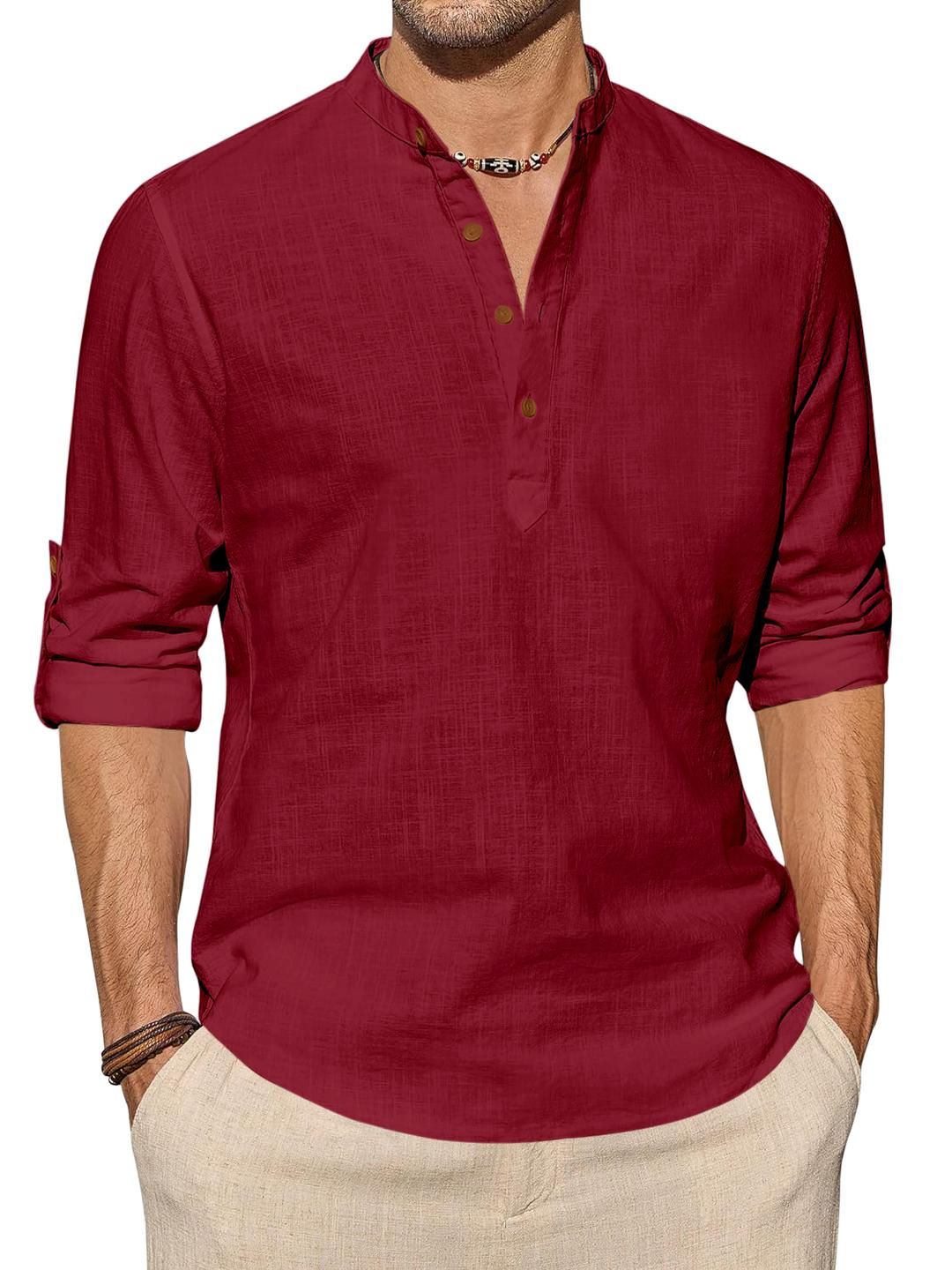 Fifth U Men Solid Cotton Blend Straight Kurta