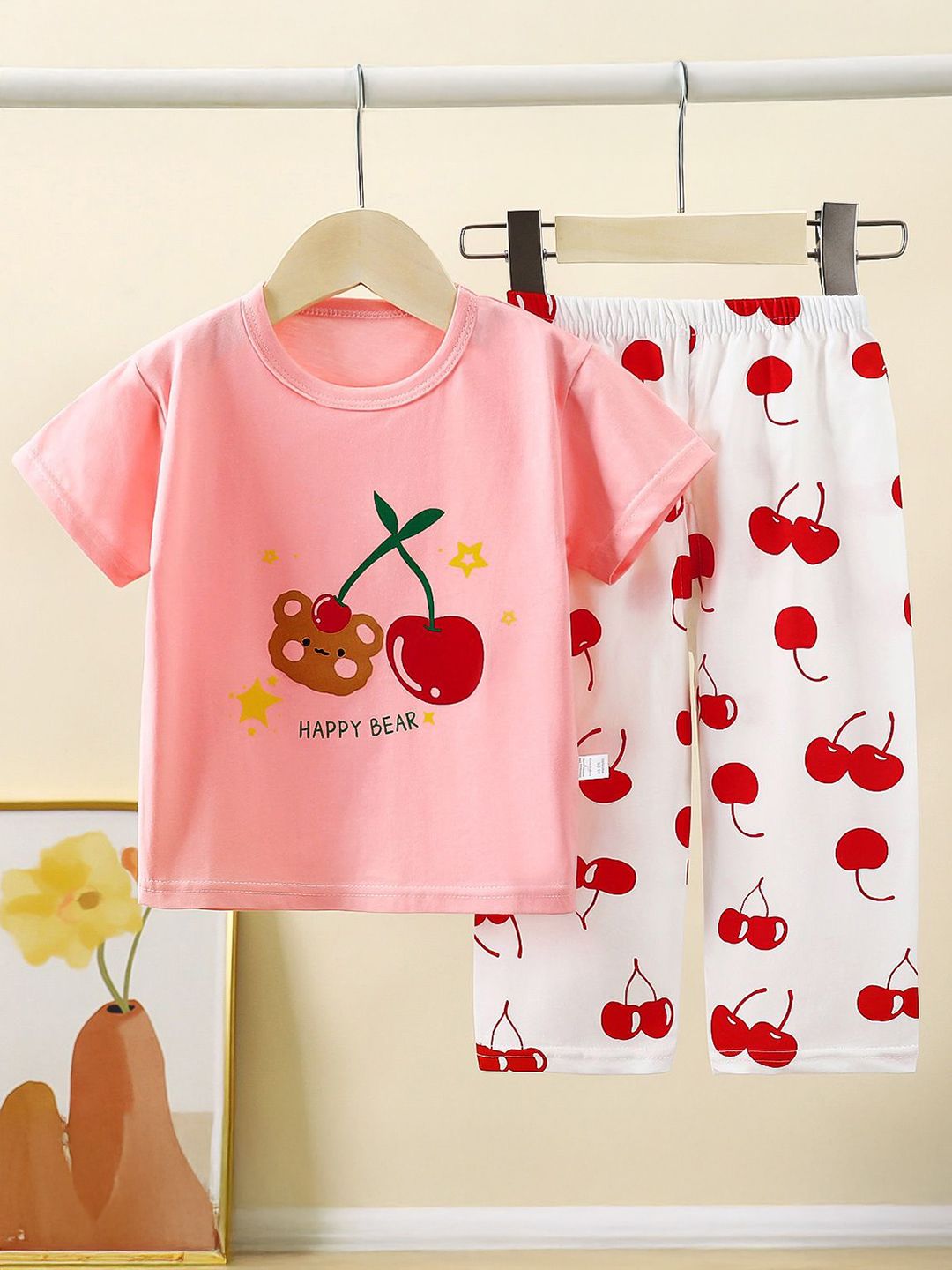 StyleCast x Revolte Girls Printed Short Sleeves Pure Cotton T-shirt With Trousers