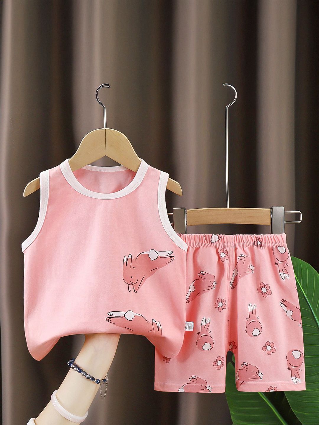 StyleCast x Revolte Girls Printed Round Neck Pure Cotton T-shirt With Shorts