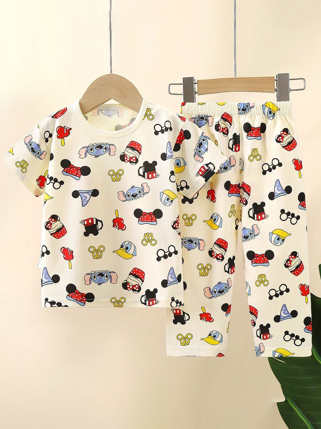 StyleCast x Revolte Kids Printed Short Sleeves Pure Cotton T-shirt With Trousers