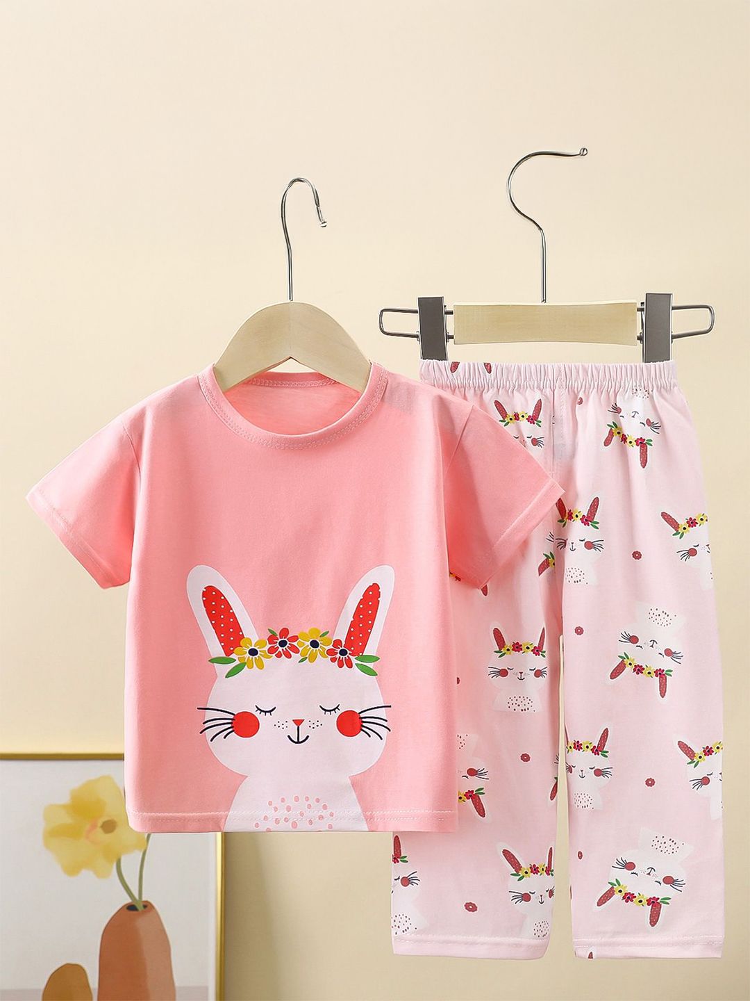 StyleCast x Revolte Girls Printed Short Sleeves Pure Cotton T-shirt With Trousers