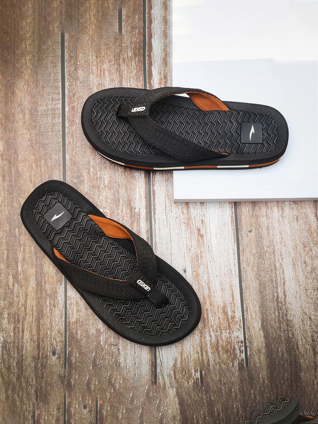 ASIAN Men Self Design Thong Flip-Flops