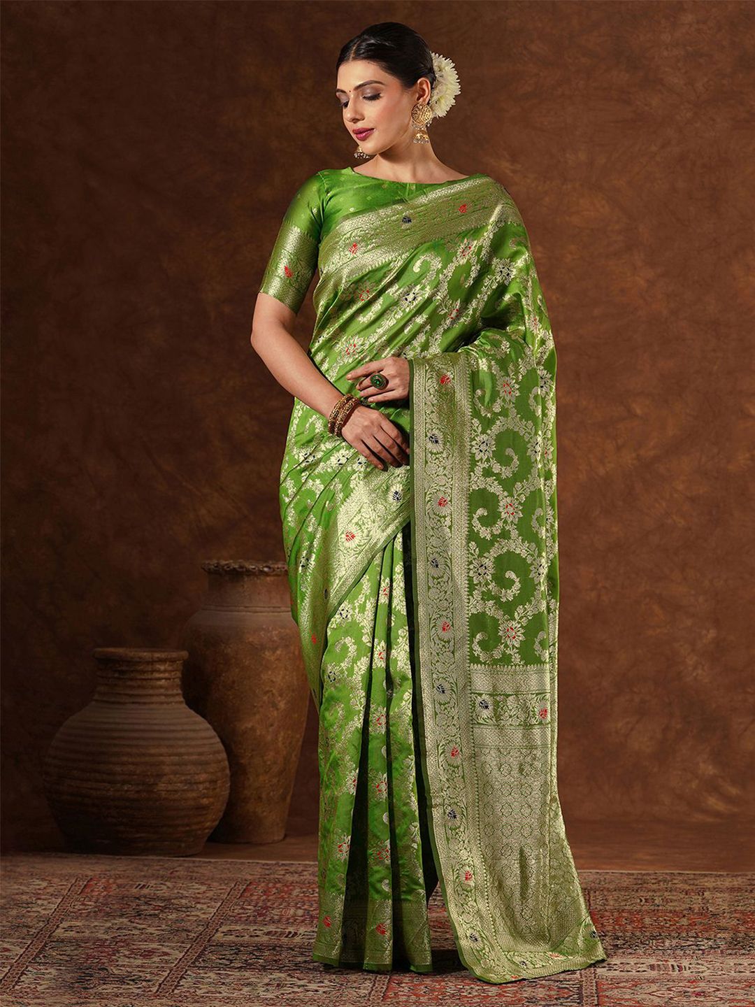 Mitera Woven Design Zari Banarasi Saree