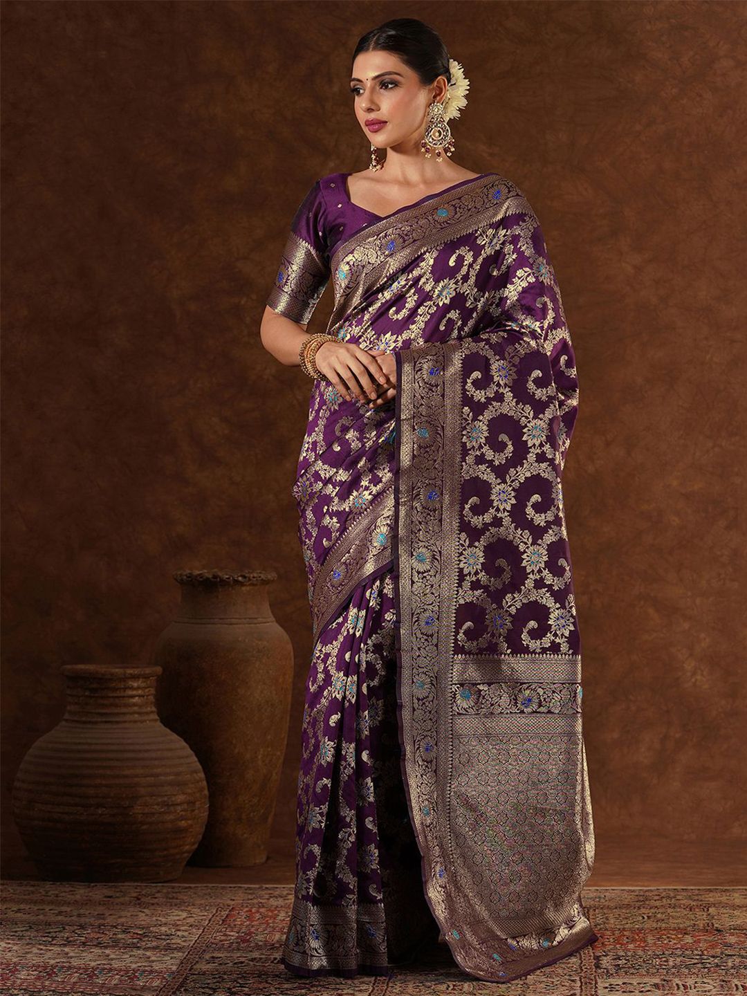 Mitera Woven Design Zari Banarasi Saree