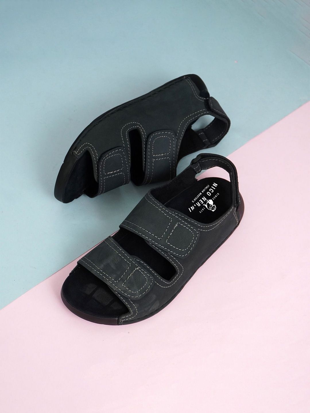NICO NERINI Men Leather Sports Sandals