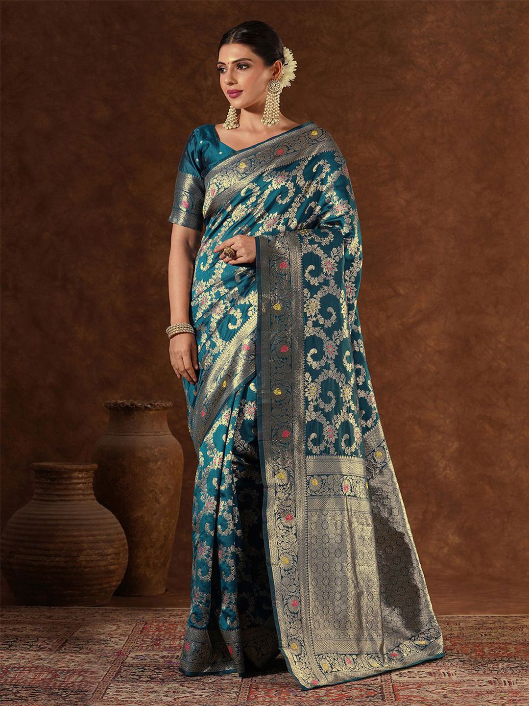 Mitera Woven Design Zari Banarasi Saree