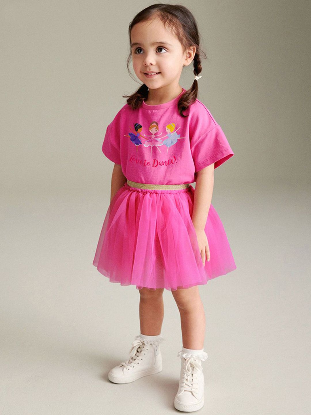 StyleCast x Revolte Girls Printed Short Sleeves T-shirt With Skirt