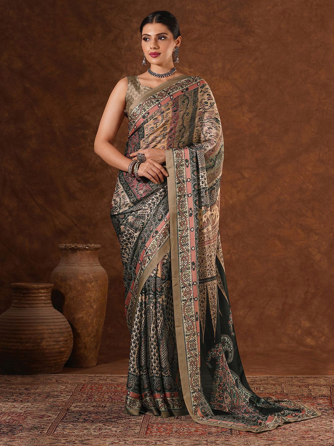 Mitera Woven Design Zari Satin Saree