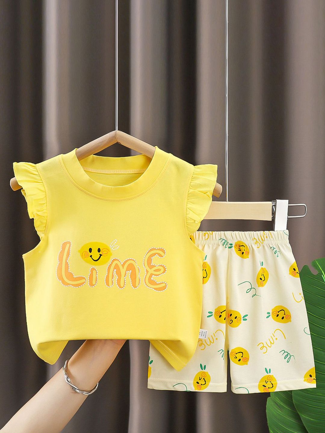 StyleCast x Revolte Girls Printed Pure Cotton T-shirt With Shorts