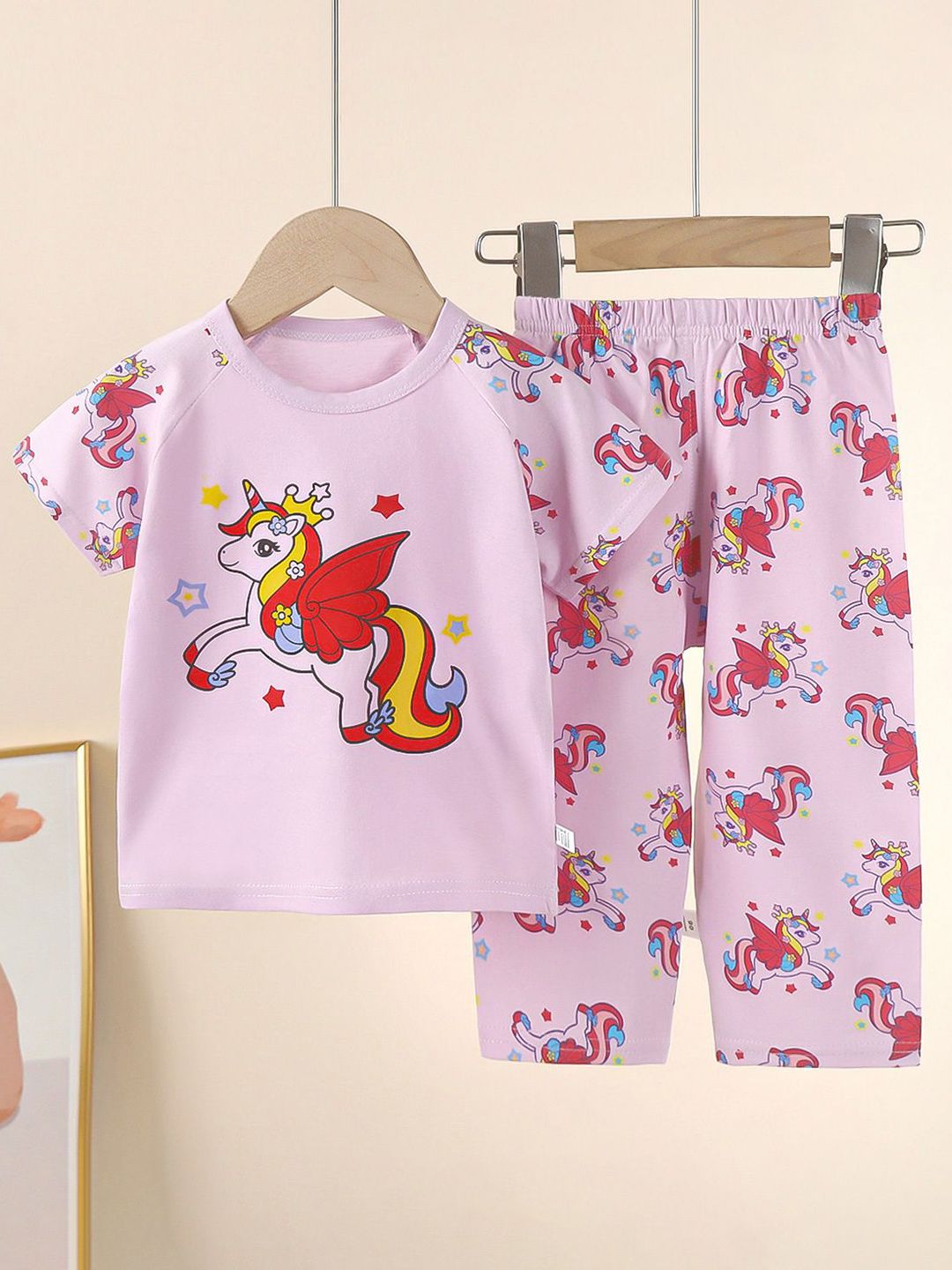 StyleCast x Revolte Girls Printed Short Sleeves Pure Cotton T-shirt With Trousers