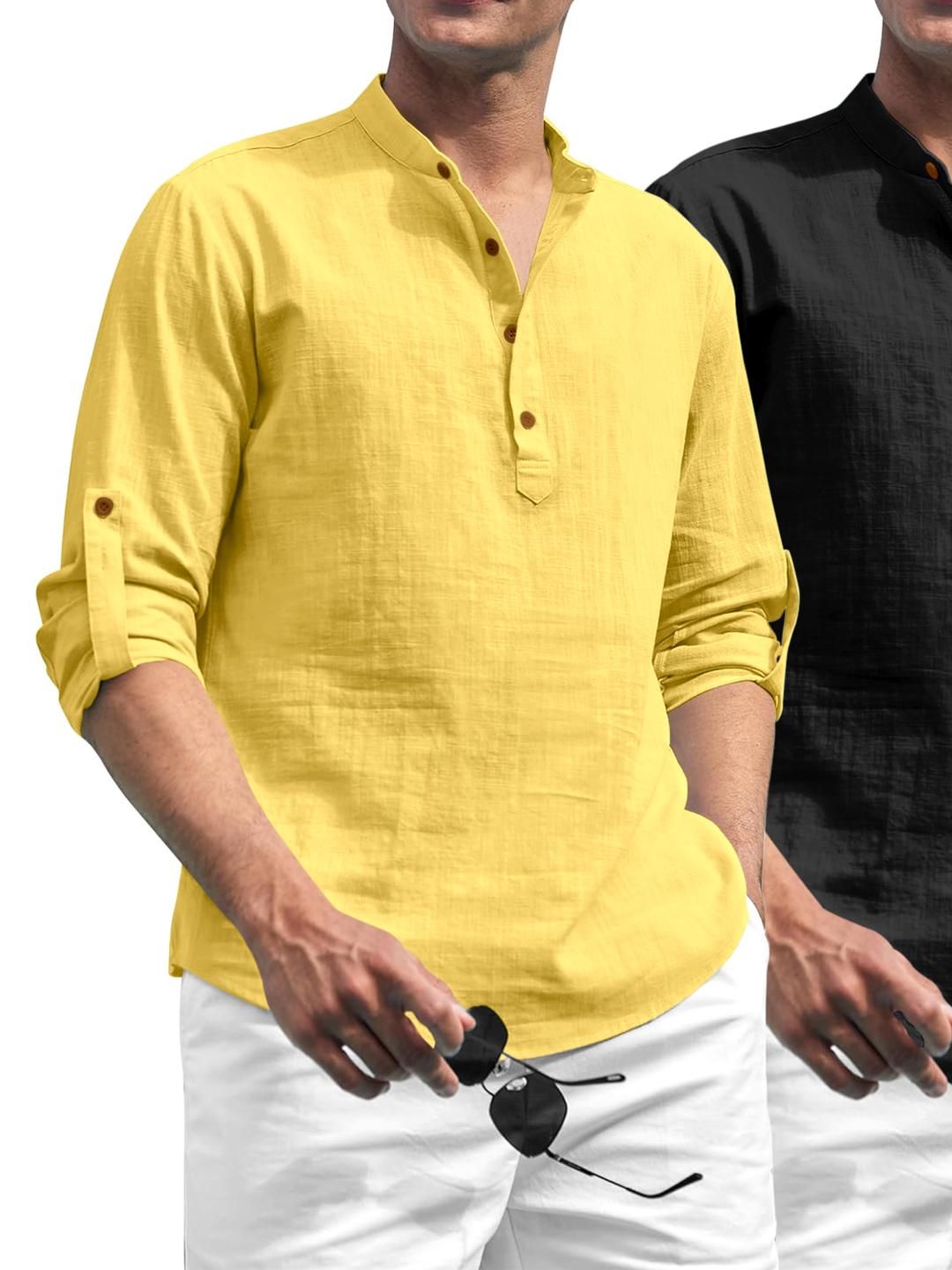 Fifth U Yellow Blended Kurtas
