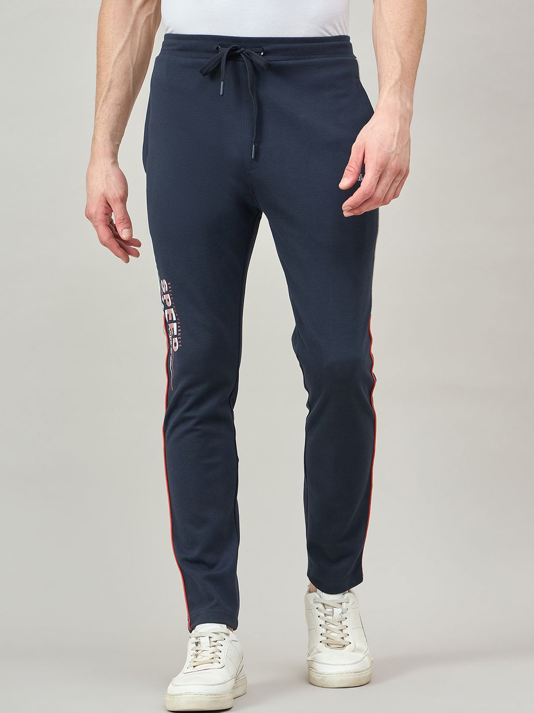 Duke Men Printed Relaxed-Fit Cotton Track Pants
