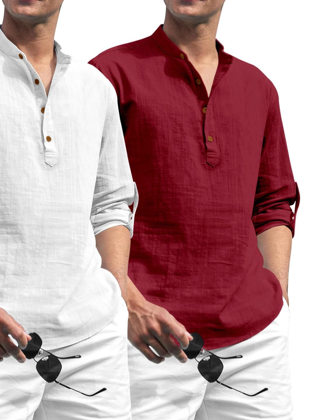 Fifth U White Blended Kurtas