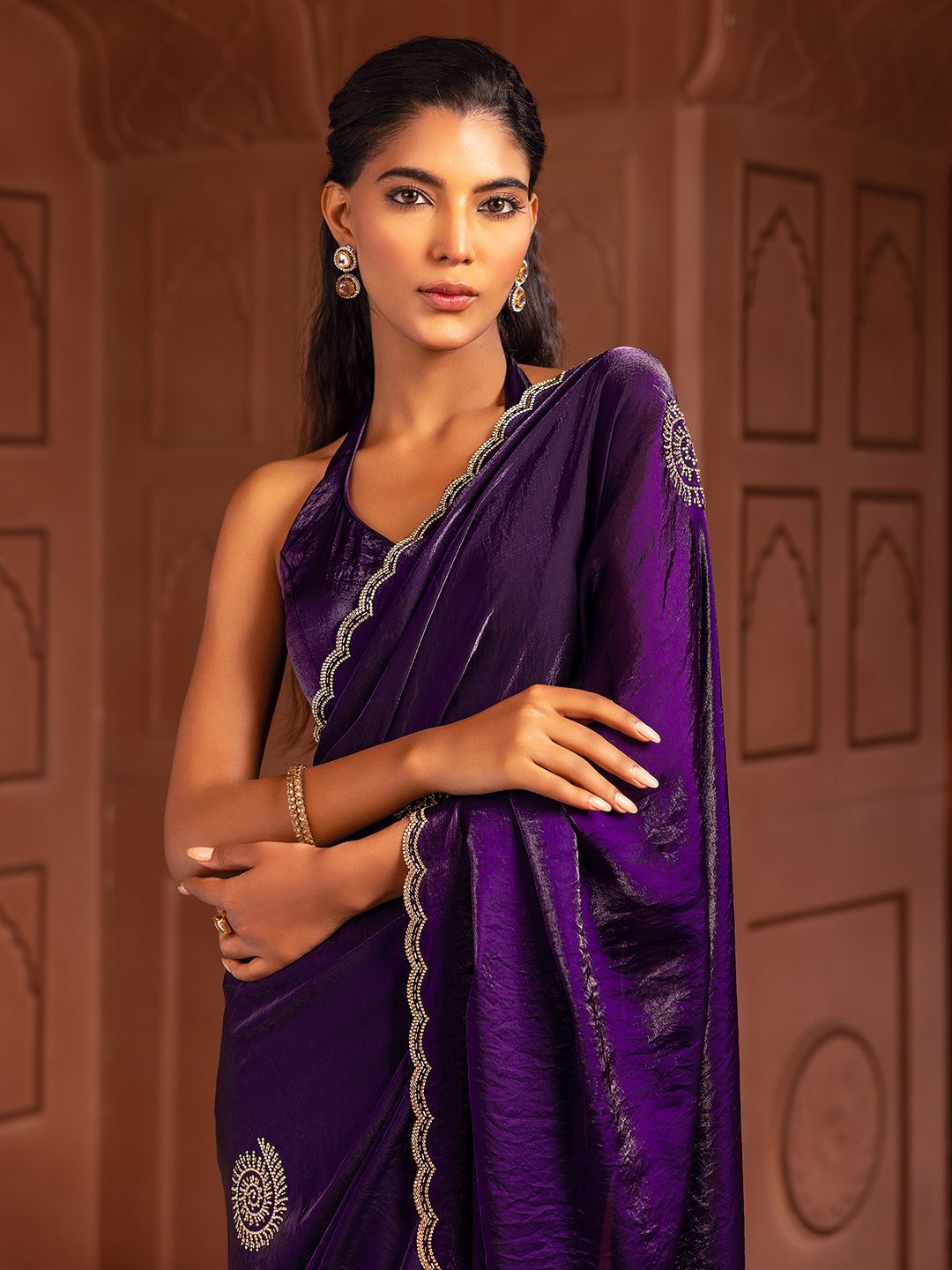 Embellished Organza Saree Soch Embellished Beads and Stones Organza Saree