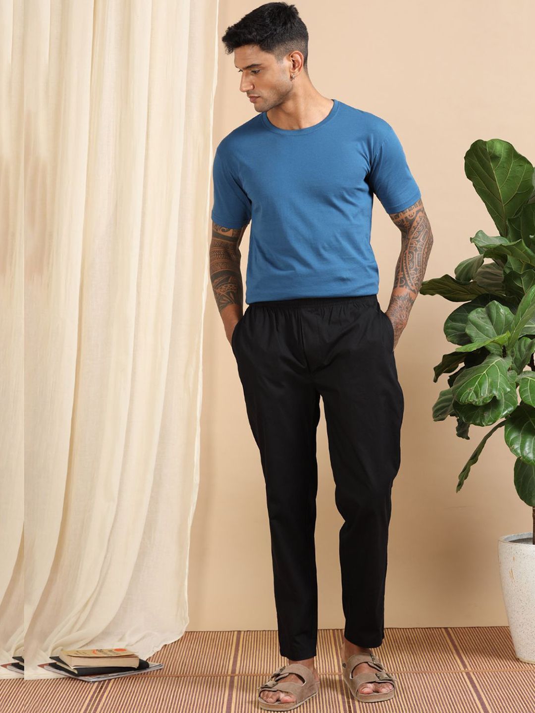 Buy SWISS HORN Men Solid High-Rise Trouser - Lounge Pants for Men