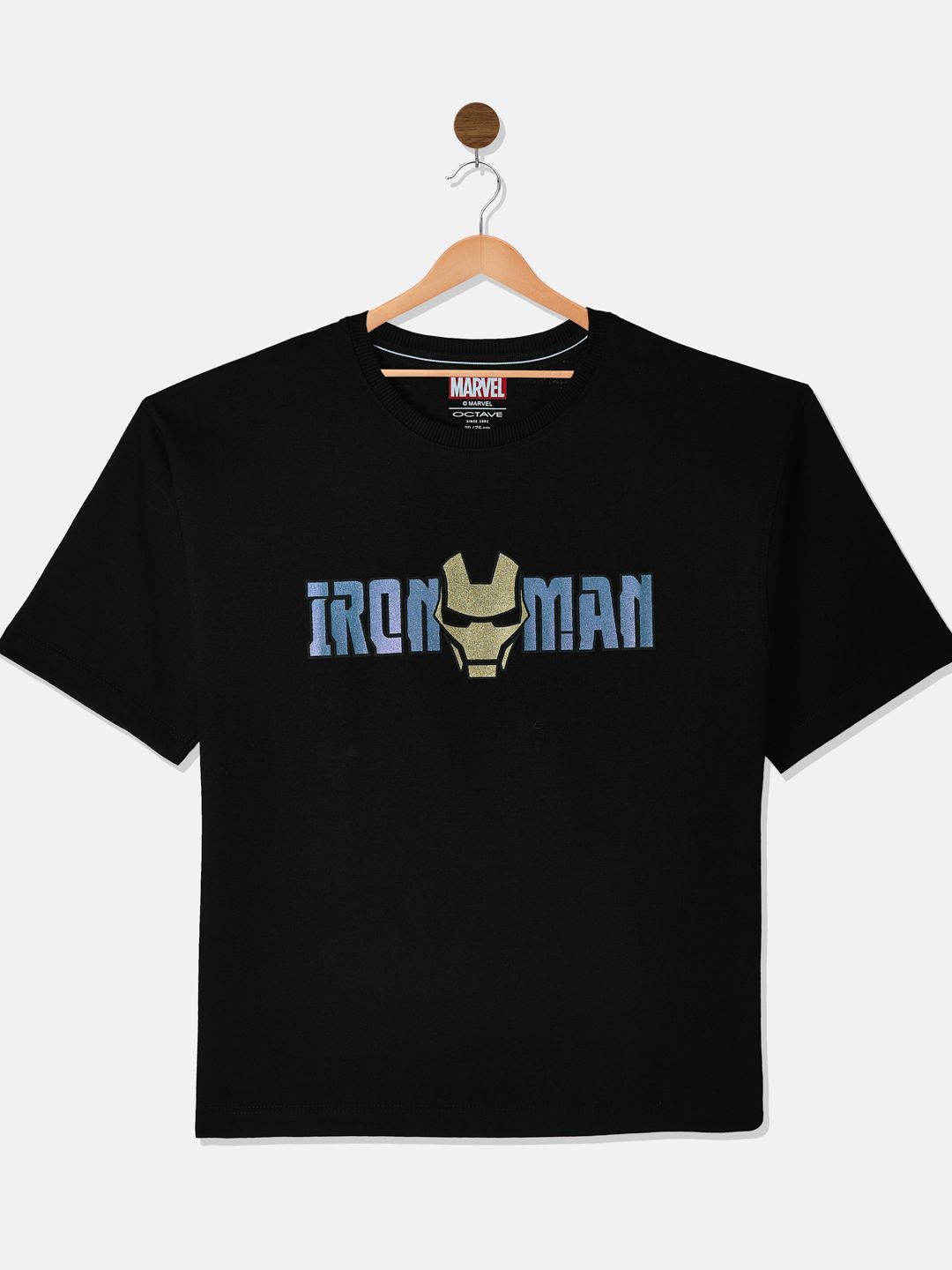 Octave Boys Iron Man Typography Printed Round Neck Cotton T-shirt