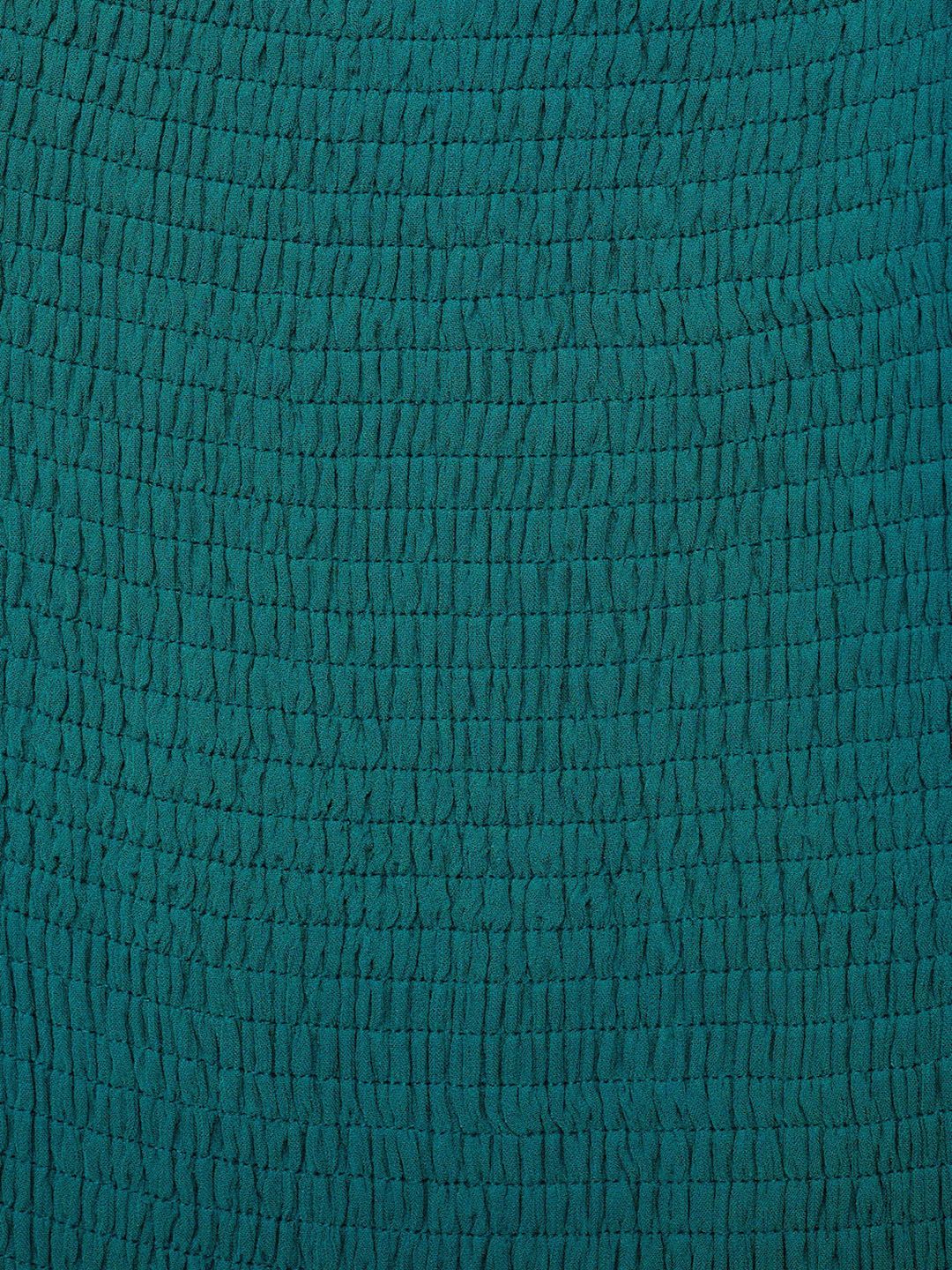 One Shoulder Smocked Drop-Waist Maxi Dress