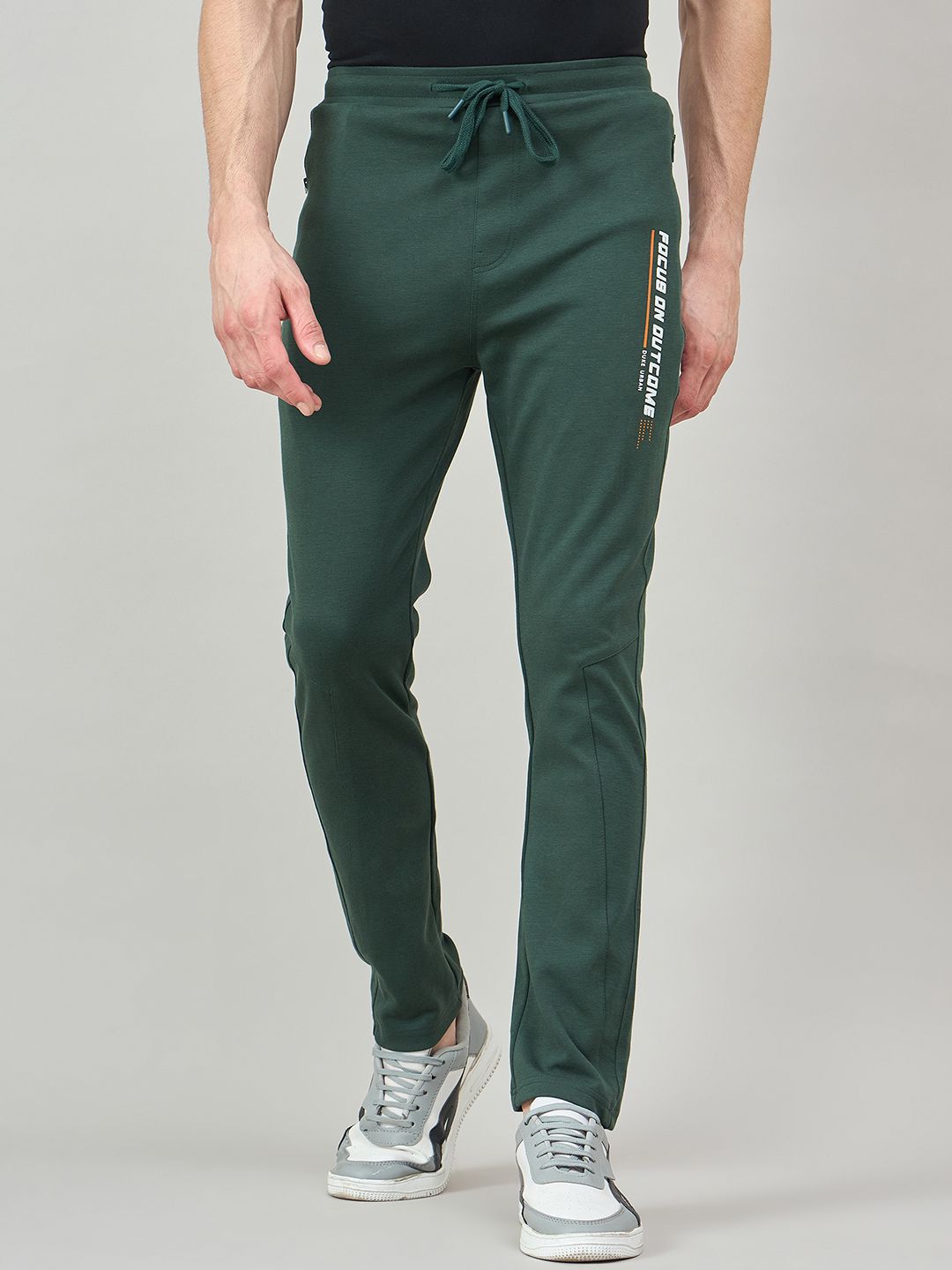 Duke Men Cotton Relaxed-Fit Mid-Rise Track Pant