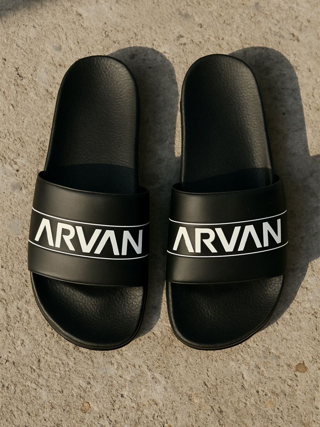ARVAN Men Open Toe Printed Sliders