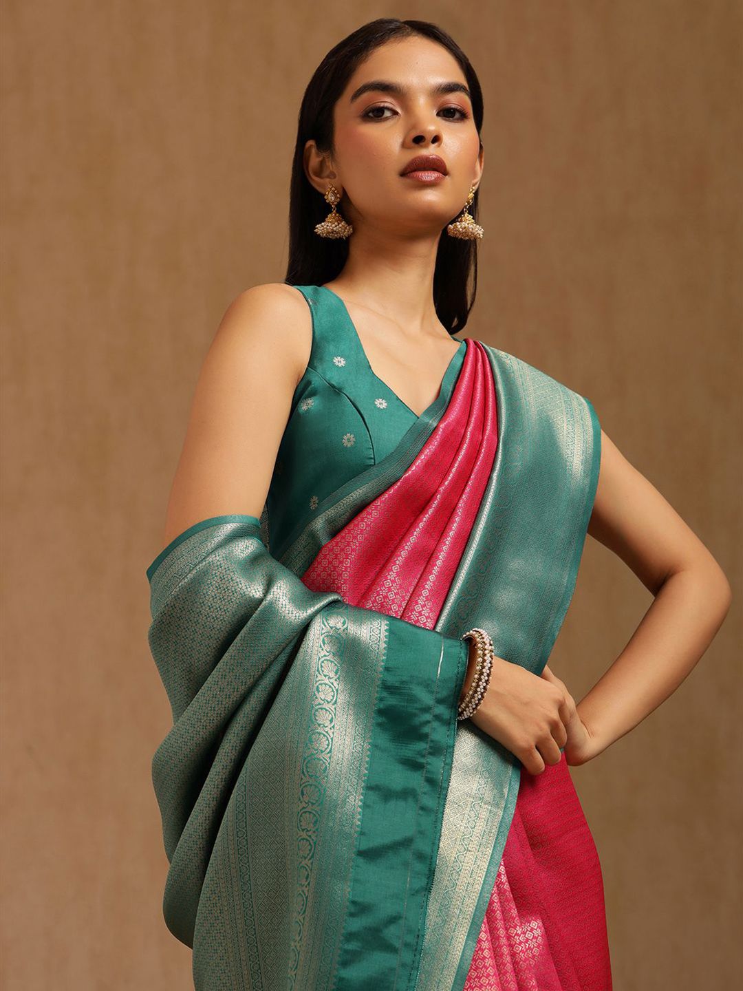 Soch Soch Ethnic Motifs Woven Design Zari Saree