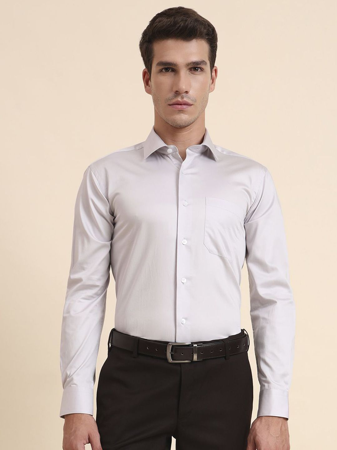 METAL Slim Fit Long Sleeves Pure Cotton Formal Shirt