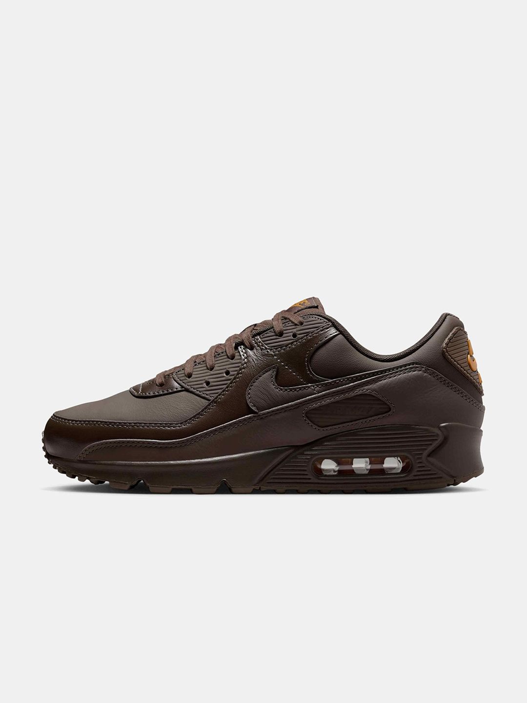 brown men's nike air max 90 leather casual shoes